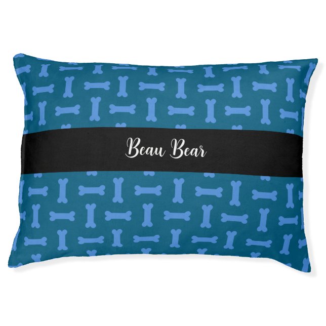 Personalized Bone Pattern Dog Bed (Front)