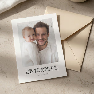 Personalized Bonus Dad Photo Card   Custom Gift