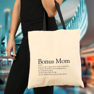 Personalized Bonus Mom Definition Quote Modern Tote Bag