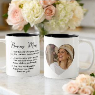 personalized Bonus Mom definition  Two-Tone Coffee Mug