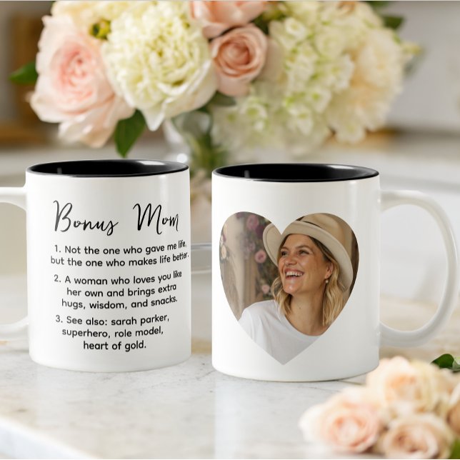 personalized Bonus Mom definition  Two-Tone Coffee Mug (Creator Uploaded)