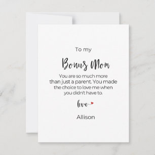 Personalized Bonus Mom Mother's Day Holiday Card