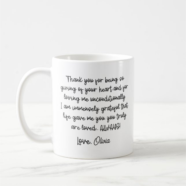 Personalized Bonus Mom Stepmom Mother's Day Gift Coffee Mug (Left)