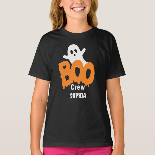 Personalized Boo Crew Kids Halloween  T-Shirt (Front)