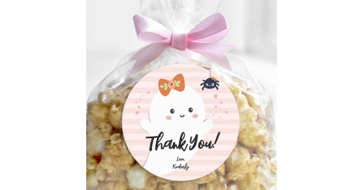 Personalized BOO Day Halloween Birthday Thank You Classic Round Sticker ...