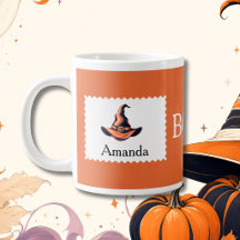 Personalized Boo Orange Witch Hat