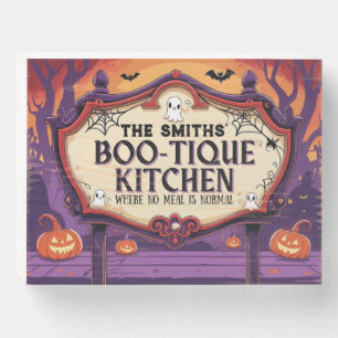 Personalized Boo-Tique Kitchen Halloween Wooden Box Sign
