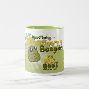 PERSONALIZED Booger Love from Grandson to Grandma Two-Tone Coffee Mug