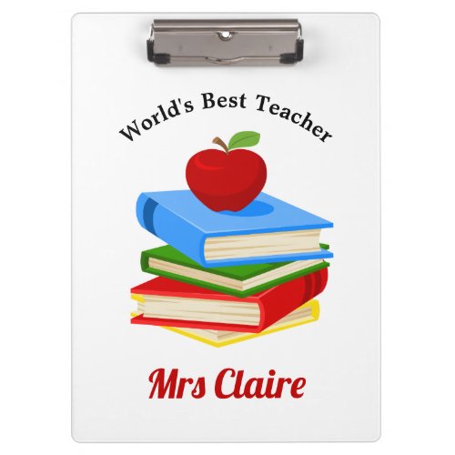 Personalized Book  Apple Teacher Clipboards