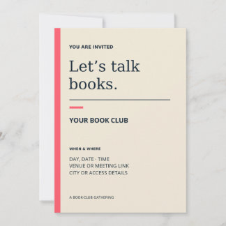 Personalized Book Club Gathering Invitation