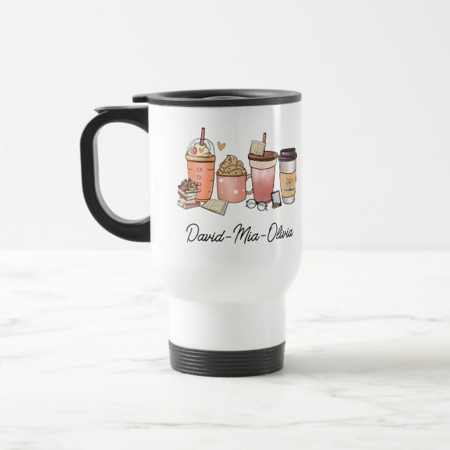 Personalized Book & Coffee Day Mug – Custom Name  (Left)