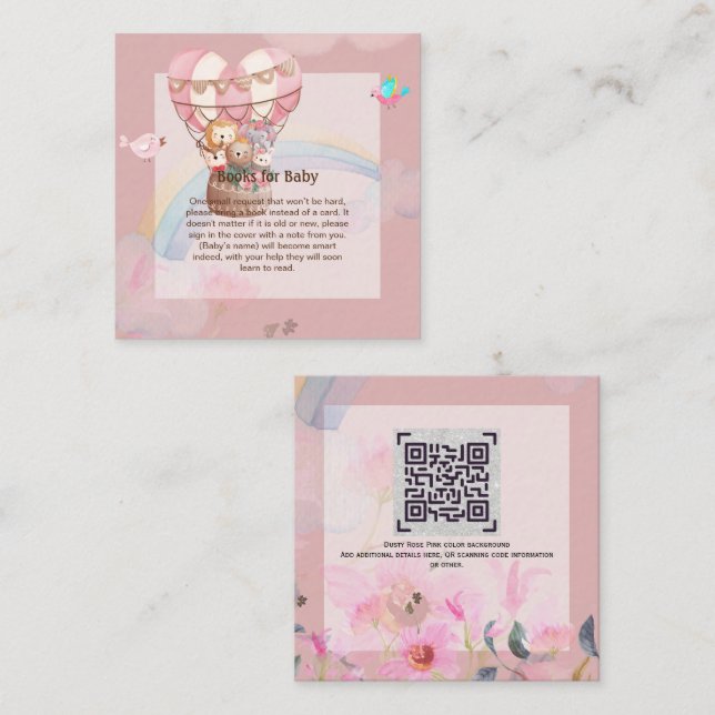 Personalized BOOK for Baby Hot Air Balloon Theme Note Card (Front/Back)