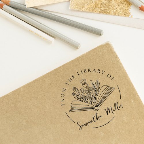 Personalized Book From The Library Of  Book Lover Rubber Stamp