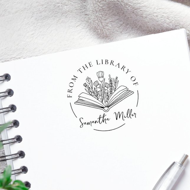 Personalized Book From The Library Of | Book Lover Self-inking Stamp (Creator Uploaded)