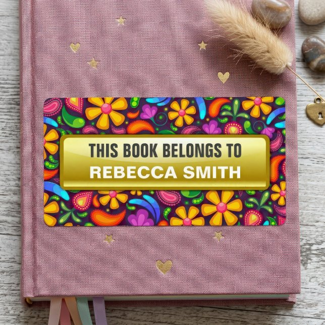 Personalized Book Labels | Floral Bookplate Label (Creator Uploaded)