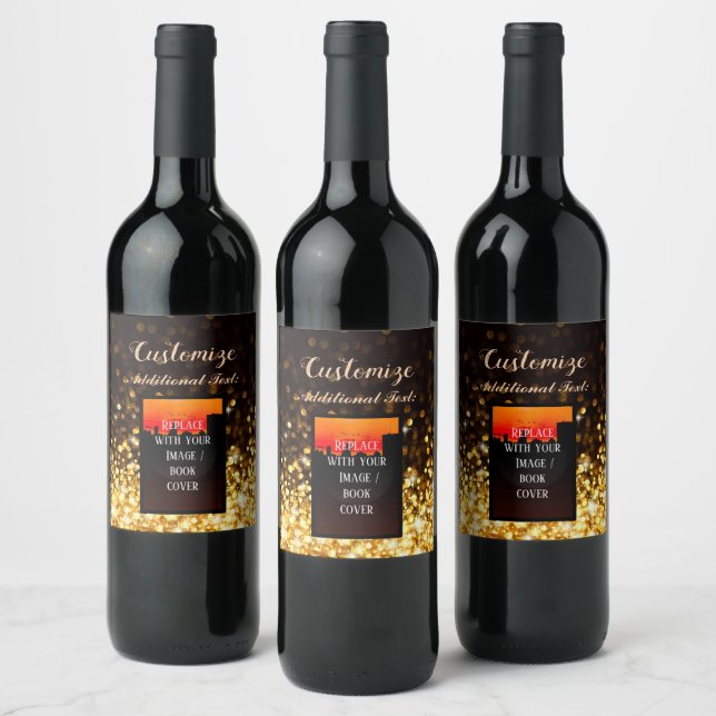 Personalized Book Launch Gold Wine Label (Bottles)