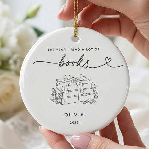 Personalized Book Lover Christmas Ornament