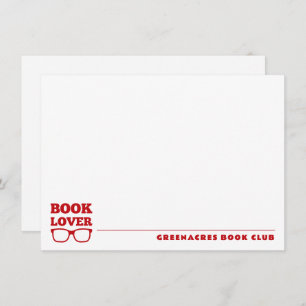 Personalized Book Lover's Book Club Flat Note Card