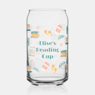 Personalized Book Lovers Drinkware Can Glass