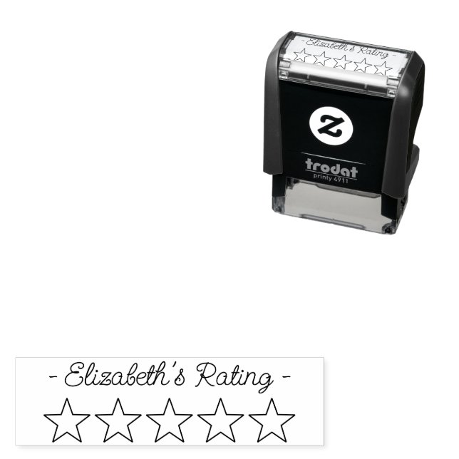 Personalized Book or Movie Review 5 Star Rating Self-inking Stamp (In Situ)