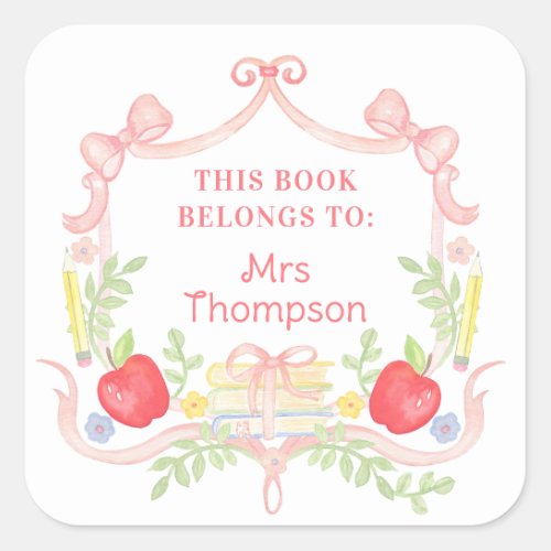 Personalized Book Plate  Classroom Teacher