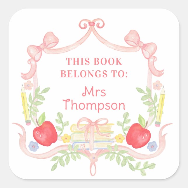 Personalized Book Plate | Classroom Teacher (Front)