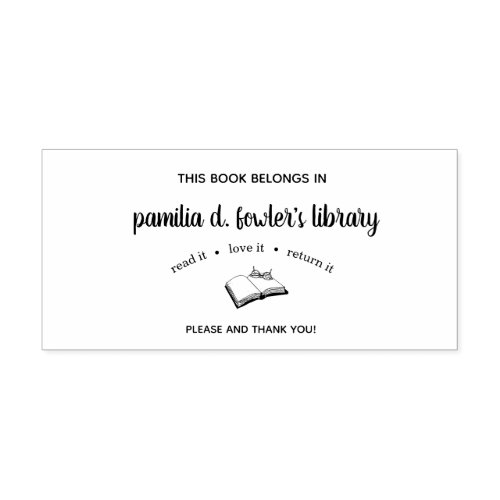 Personalized Book Stamp Read It Love It Return