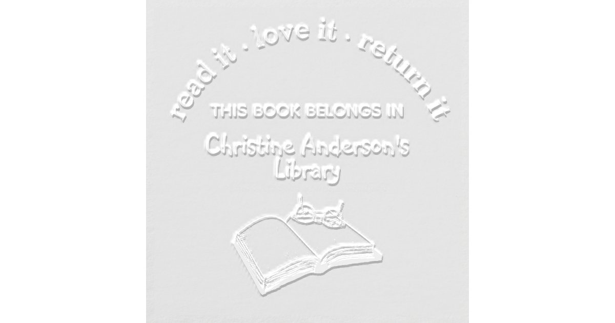Custom Library Book Embosser, Library Of, Book Lover, Custom Book Embosser,  1-5/8 Size, Personalized Book Embosser, Ex Libris, 10 Designs 
