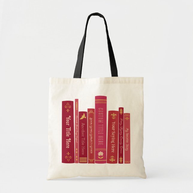 Personalized Book Tote / Shopping Bag (Cherry Red) (Front)
