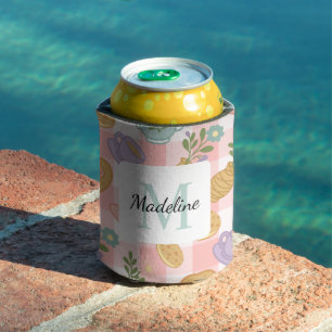 Personalized Bookish Girly Tea Girl Can Cooler