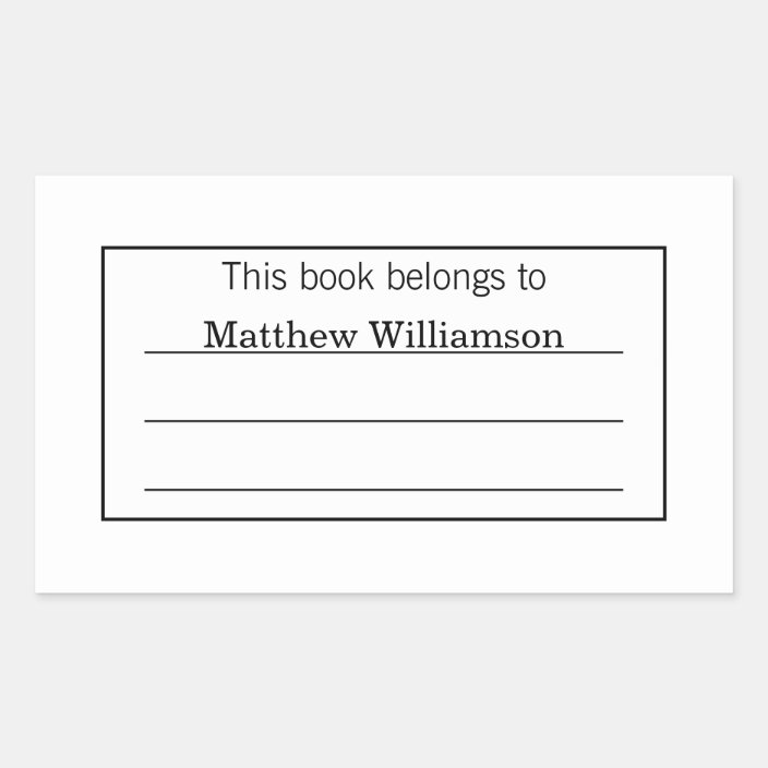Personalized Bookplate Sticker