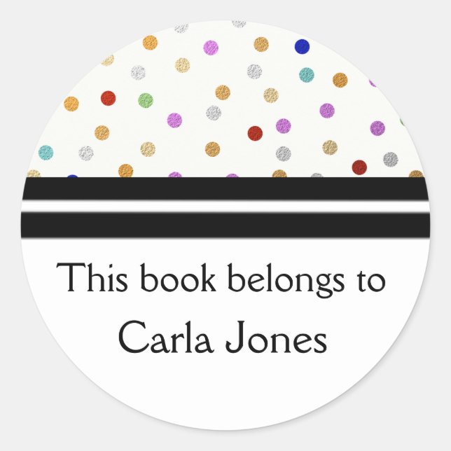 Personalized Bookplates - Colorful Dots (Front)