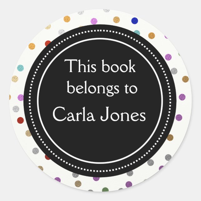 Personalized Bookplates - Colorful Dots (Front)