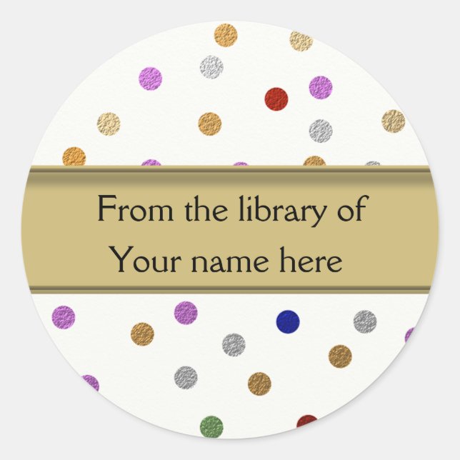 Personalized Bookplates - Colorful Dots (Front)