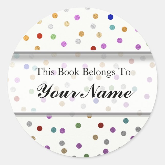 Personalized Bookplates - Colorful Dots (Front)