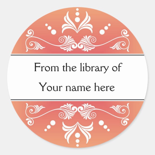 Personalized Bookplates - Colorful Flourishes (Front)