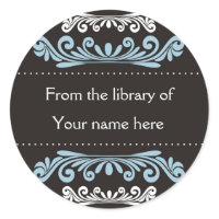 Personalized Bookplates - Colorful Flourishes sticker