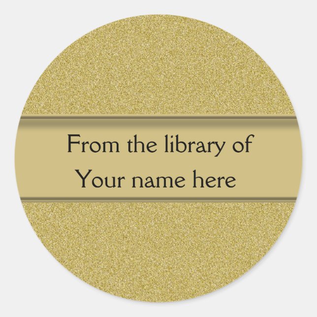 Personalized Bookplates | Gold Glitter (Front)