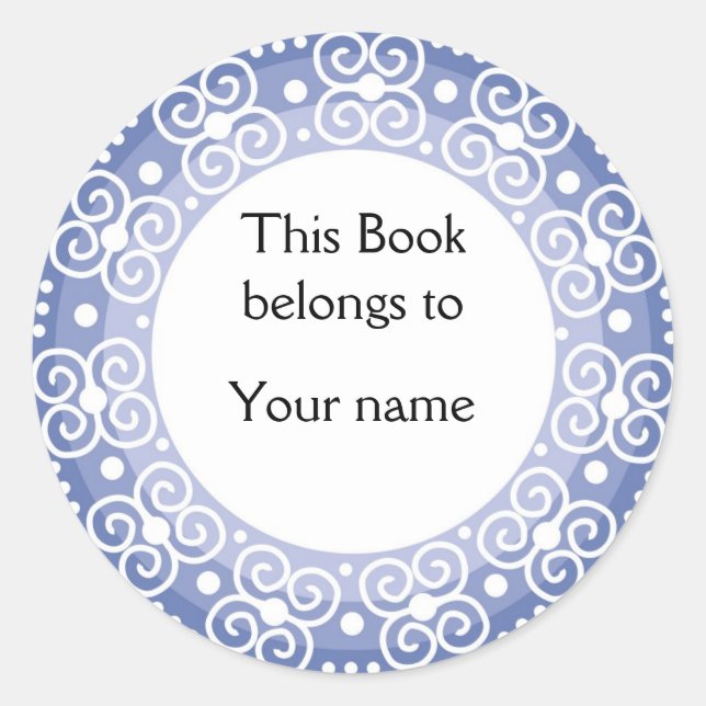 Personalized Bookplates :: Swirls & Dots (Front)