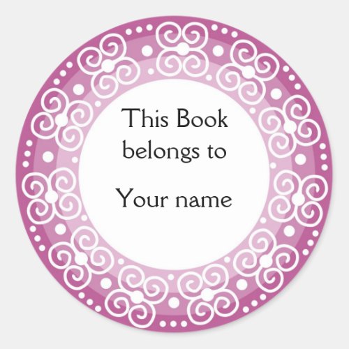 Personalized Bookplates  Swirls  Dots