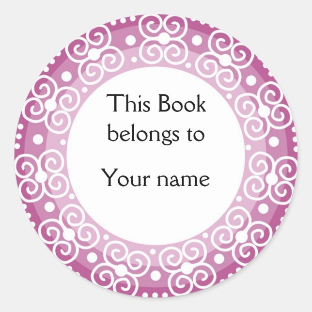 Personalized Bookplates :: Swirls & Dots (Front)
