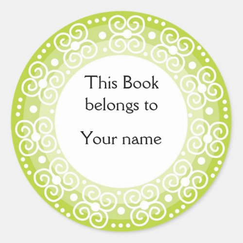 Personalized Bookplates  Swirls  Dots