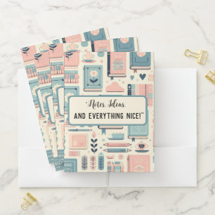 Personalized Books and plants pastel Pocket Folder