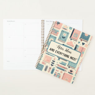 Personalized Books and plants pastel school Planner