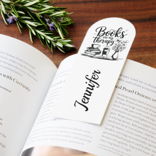 Personalized Books Are My Therapy Bookworm Bookmarks