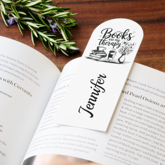 Personalized Books Are My Therapy Bookworm Bookmarks