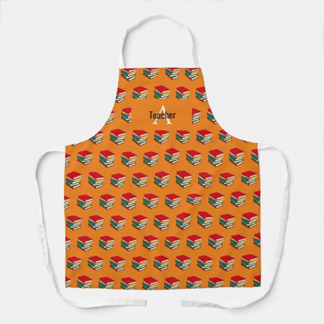Personalized Books Teacher Apron (Front)