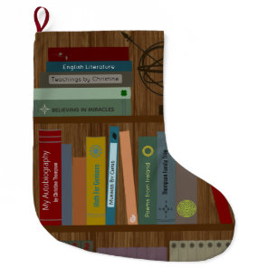 Personalized Bookshelf Large Christmas Stocking
