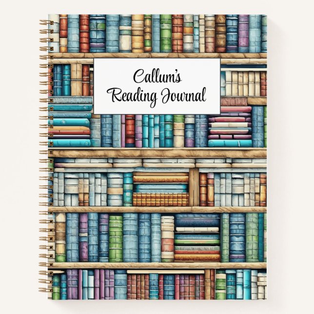 Personalized Bookshelf Reading Journal (Front)