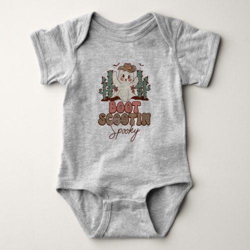 Personalized Boot Scootin Spooky 1st Halloween  Baby Bodysuit